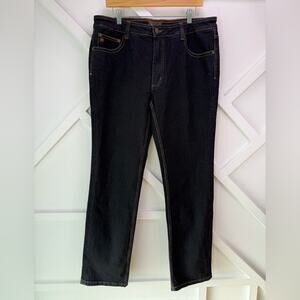 NWT The Territory Ahead Bozeman Black Denim Straight Jeans Size 35 x 32